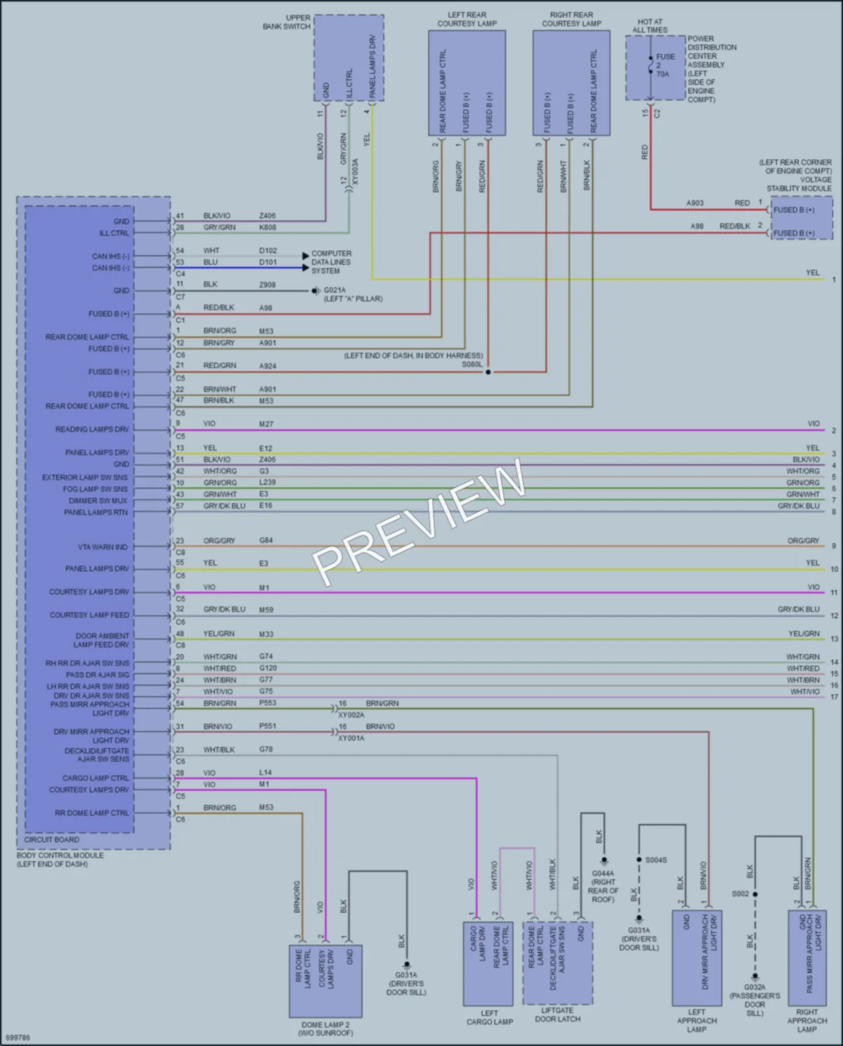 2022 Fiat 500X Interior Lights wiring diagram preview