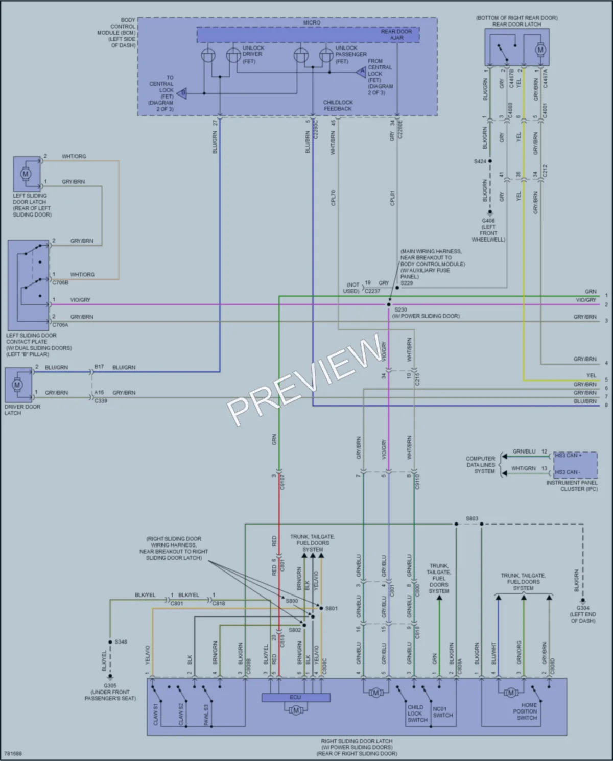 2022 Ford 150Transit Power Door Locks wiring diagram preview