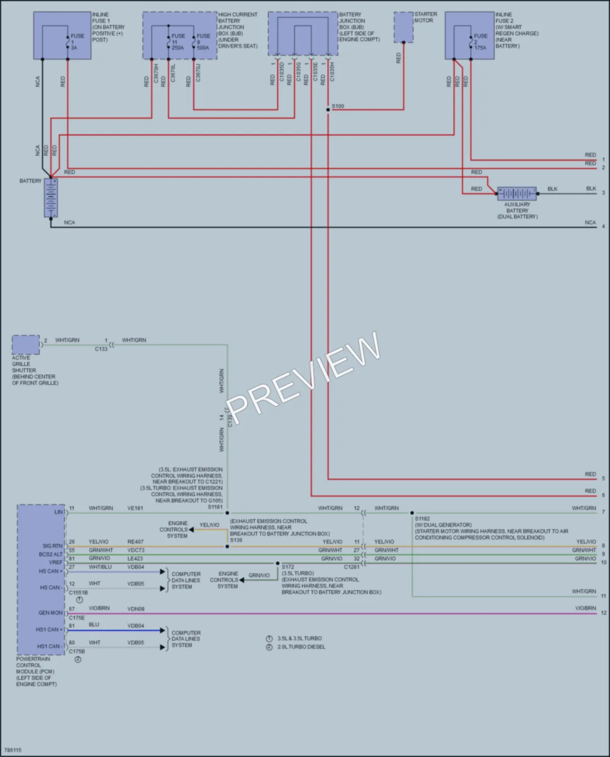 2022 Ford 250Transit Starting Charging wiring diagram preview