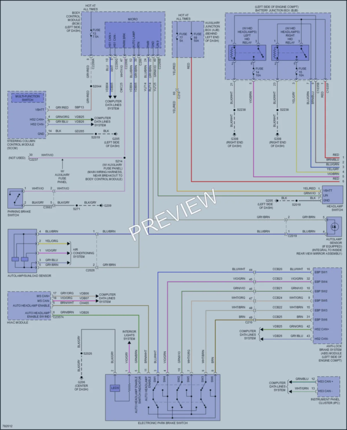 2022 Ford 350HDTransit Headlights wiring diagram preview