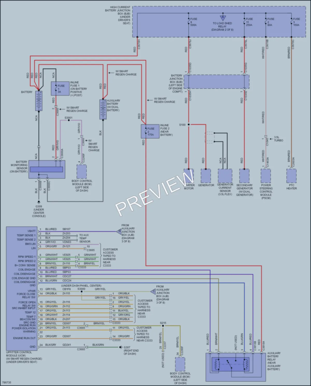 2022 Ford 350HDTransit Power Distribution wiring diagram preview