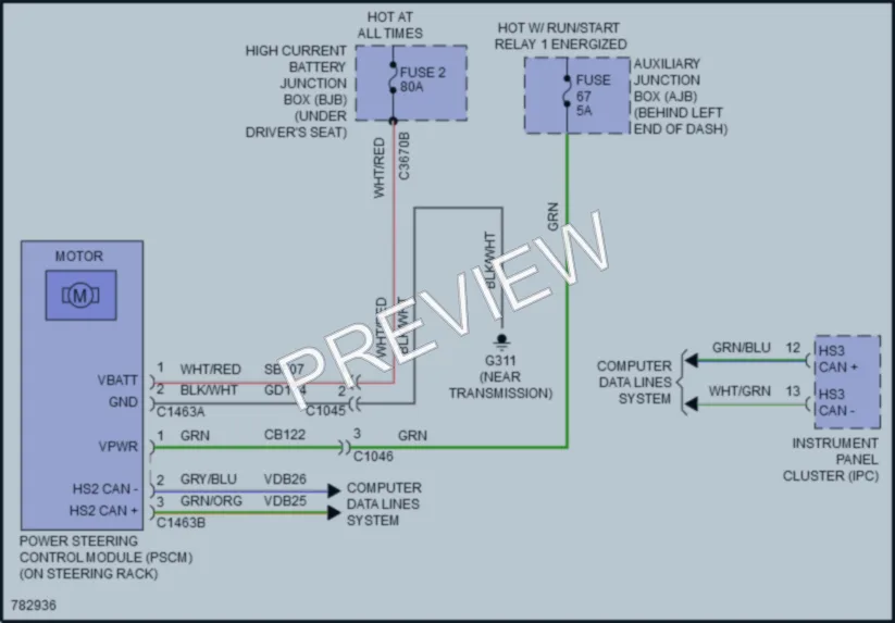 2022 Ford 350Transit Electronic Power Steering wiring diagram preview