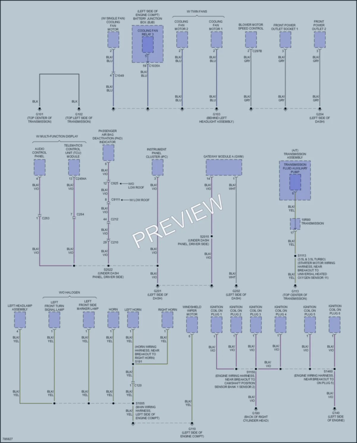 2022 Ford 350Transit Ground Distribution wiring diagram preview
