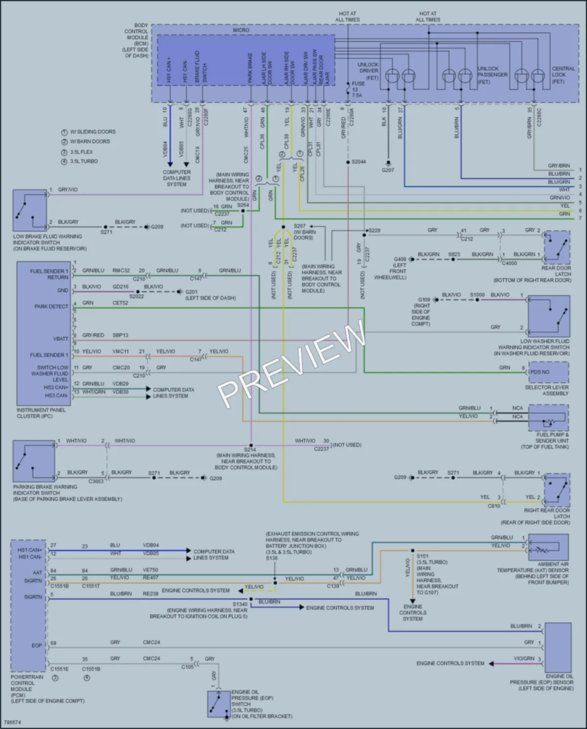 2022 Ford 350Transit Instrument Cluster wiring diagram preview