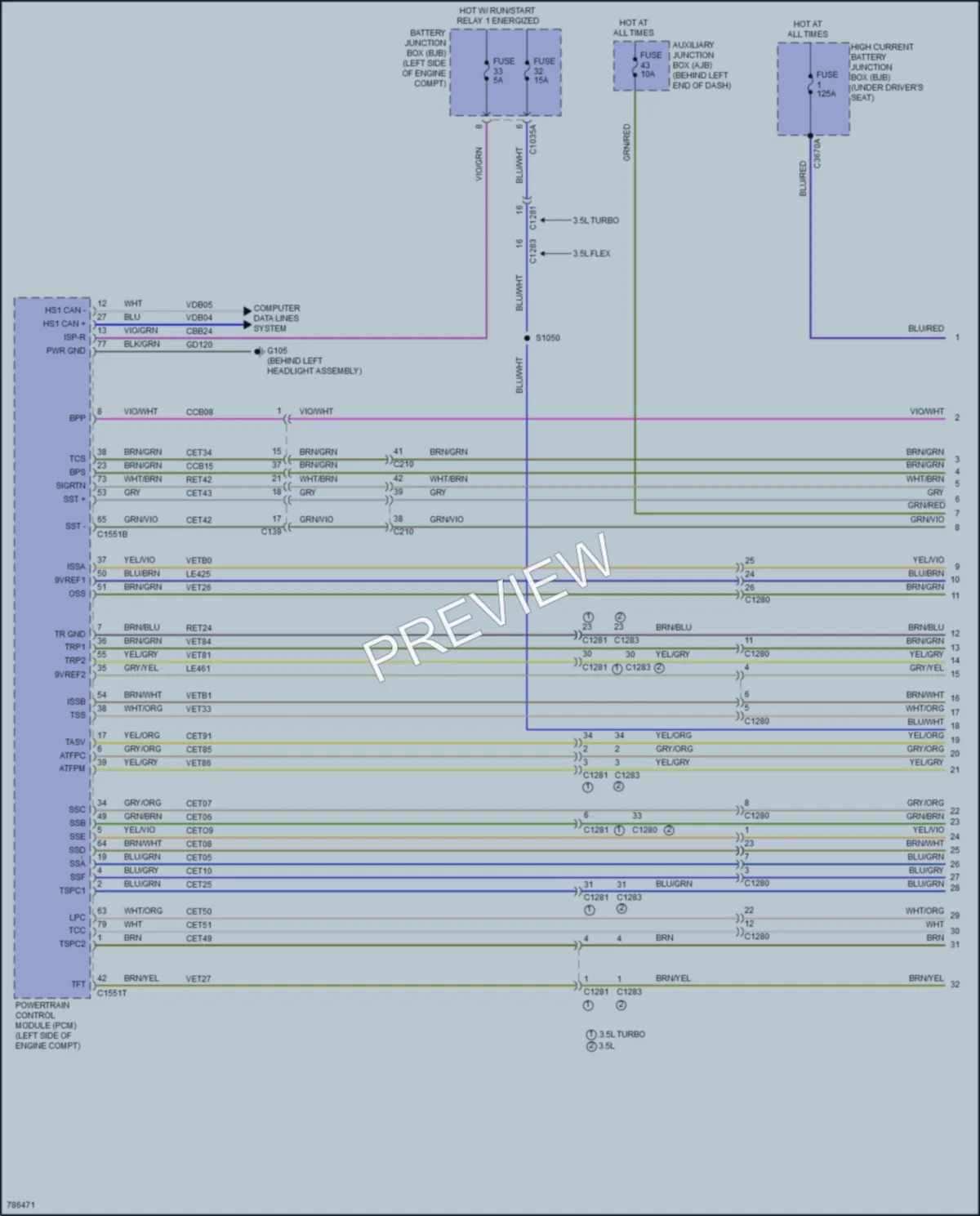 2022 Ford 350Transit Transmission wiring diagram preview