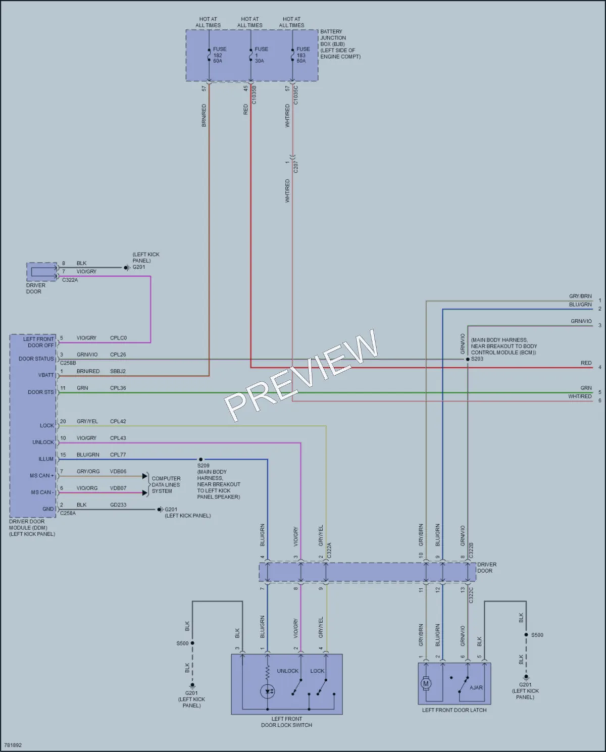 2022 Ford Bronco Anti Theft wiring diagram preview