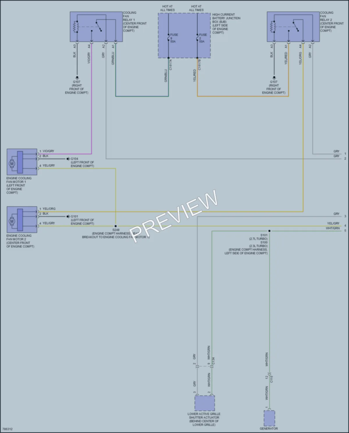 2022 Ford Bronco Cooling Fan wiring diagram preview