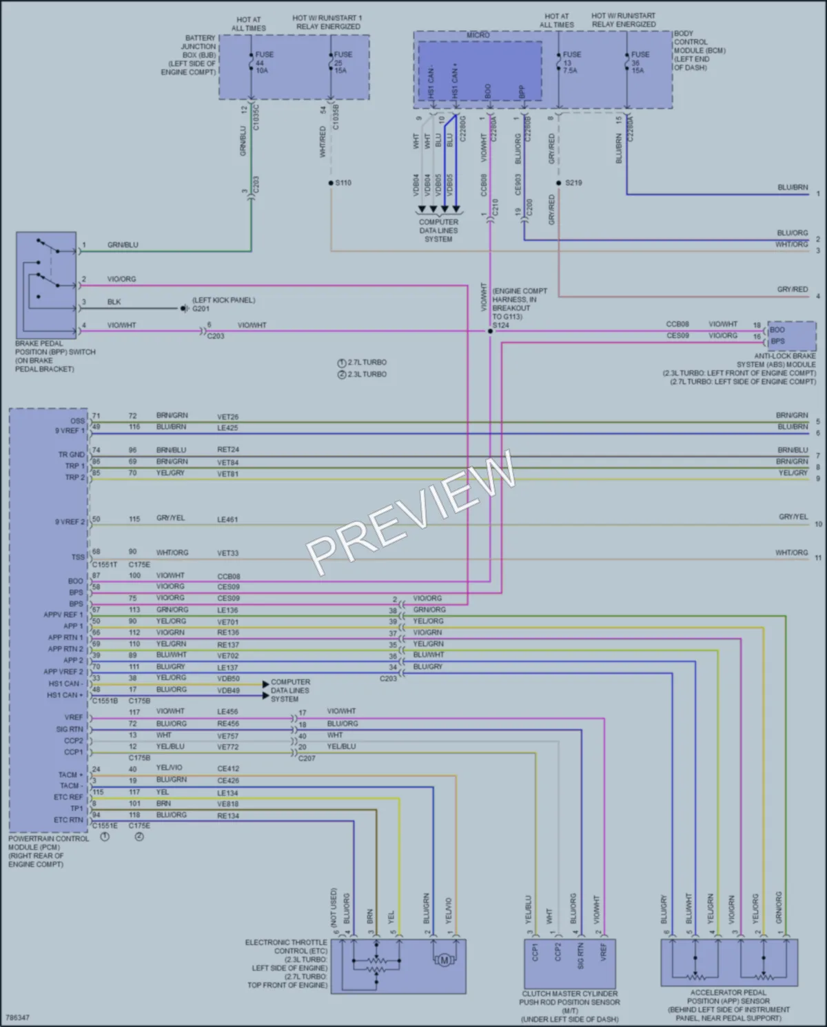 2022 Ford Bronco Cruise Control wiring diagram preview