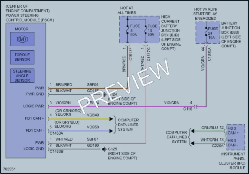 2022 Ford Bronco Electronic Power Steering wiring diagram preview