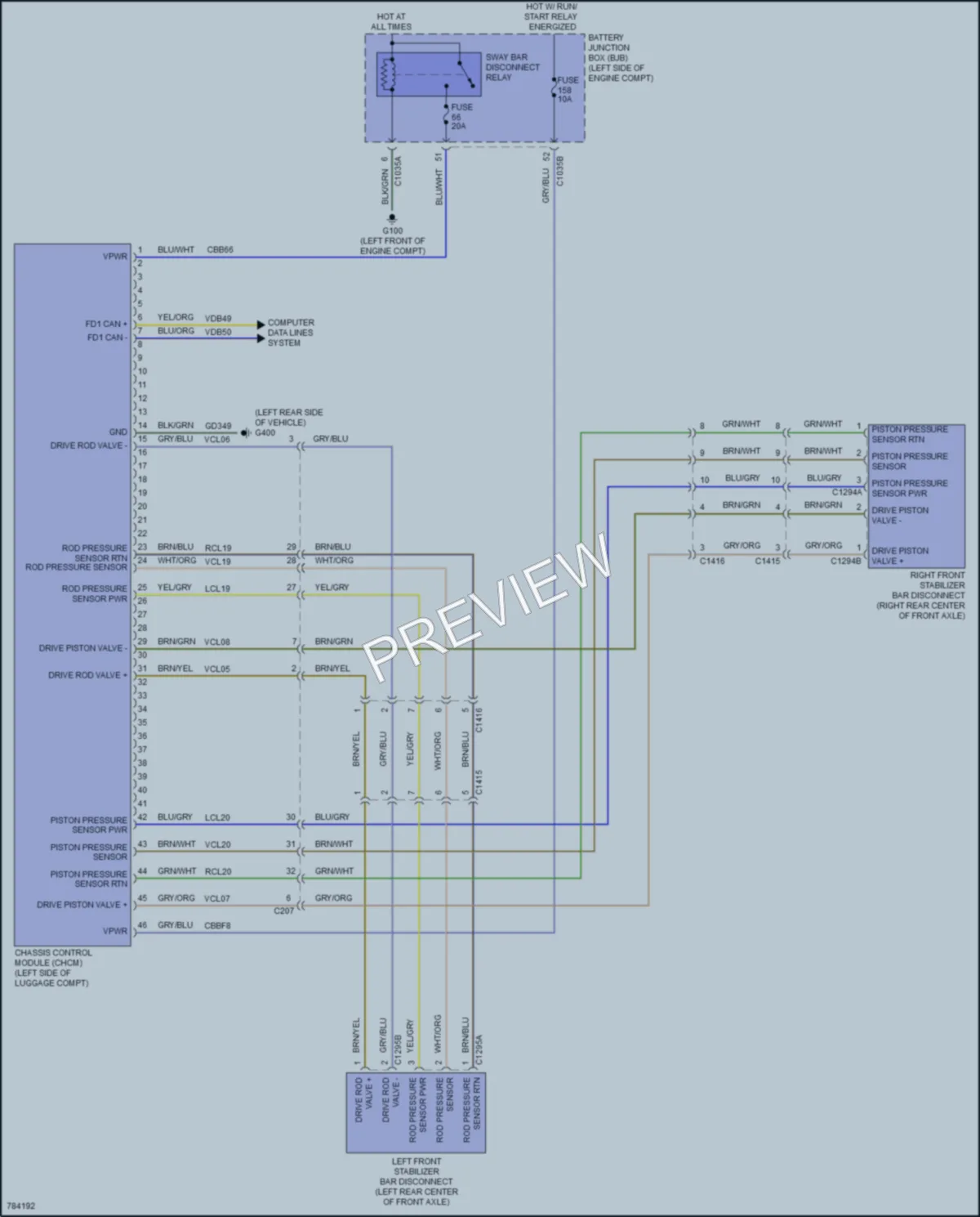 2022 Ford Bronco Electronic Suspension wiring diagram preview