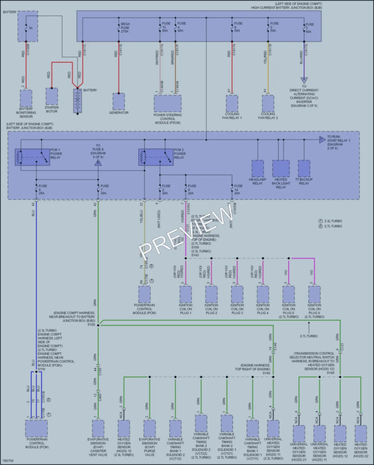 2022 Ford Bronco Power Distribution wiring diagram preview