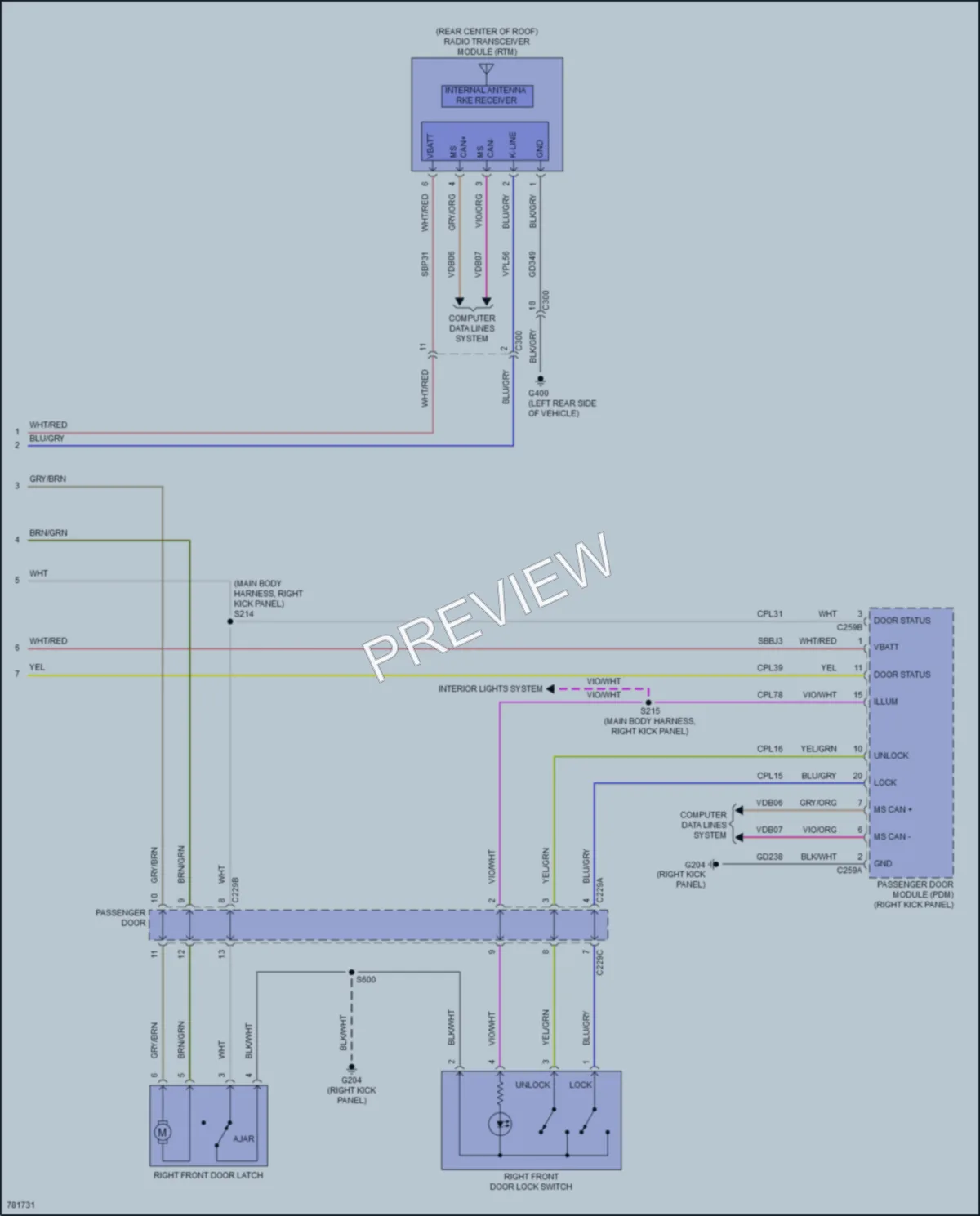 2022 Ford Bronco Power Door Locks wiring diagram preview