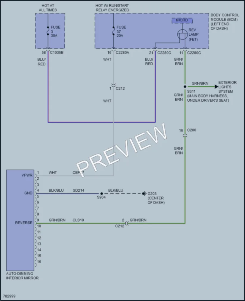 2022 Ford Bronco Power Mirrors wiring diagram preview