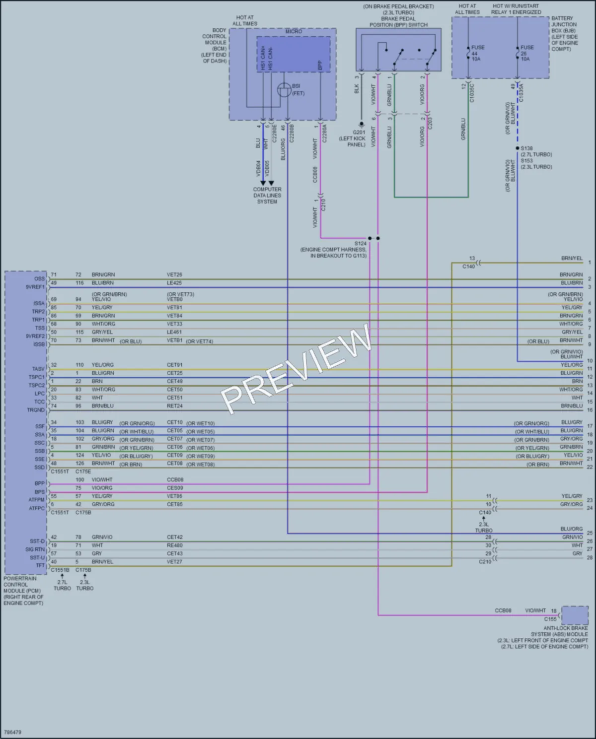 2022 Ford Bronco Transmission wiring diagram preview