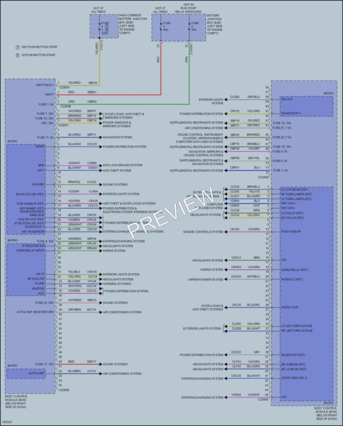 2022 Ford BroncoSport Body Control Modules wiring diagram preview