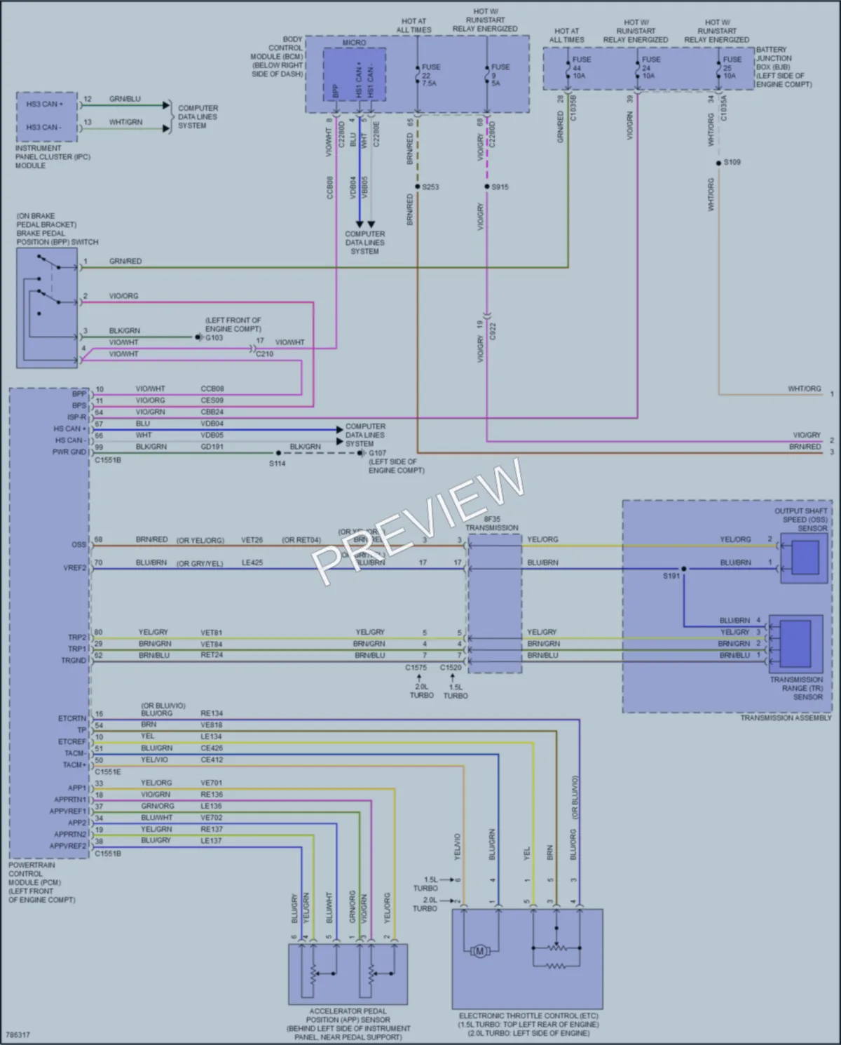 2022 Ford BroncoSport Cruise Control wiring diagram preview