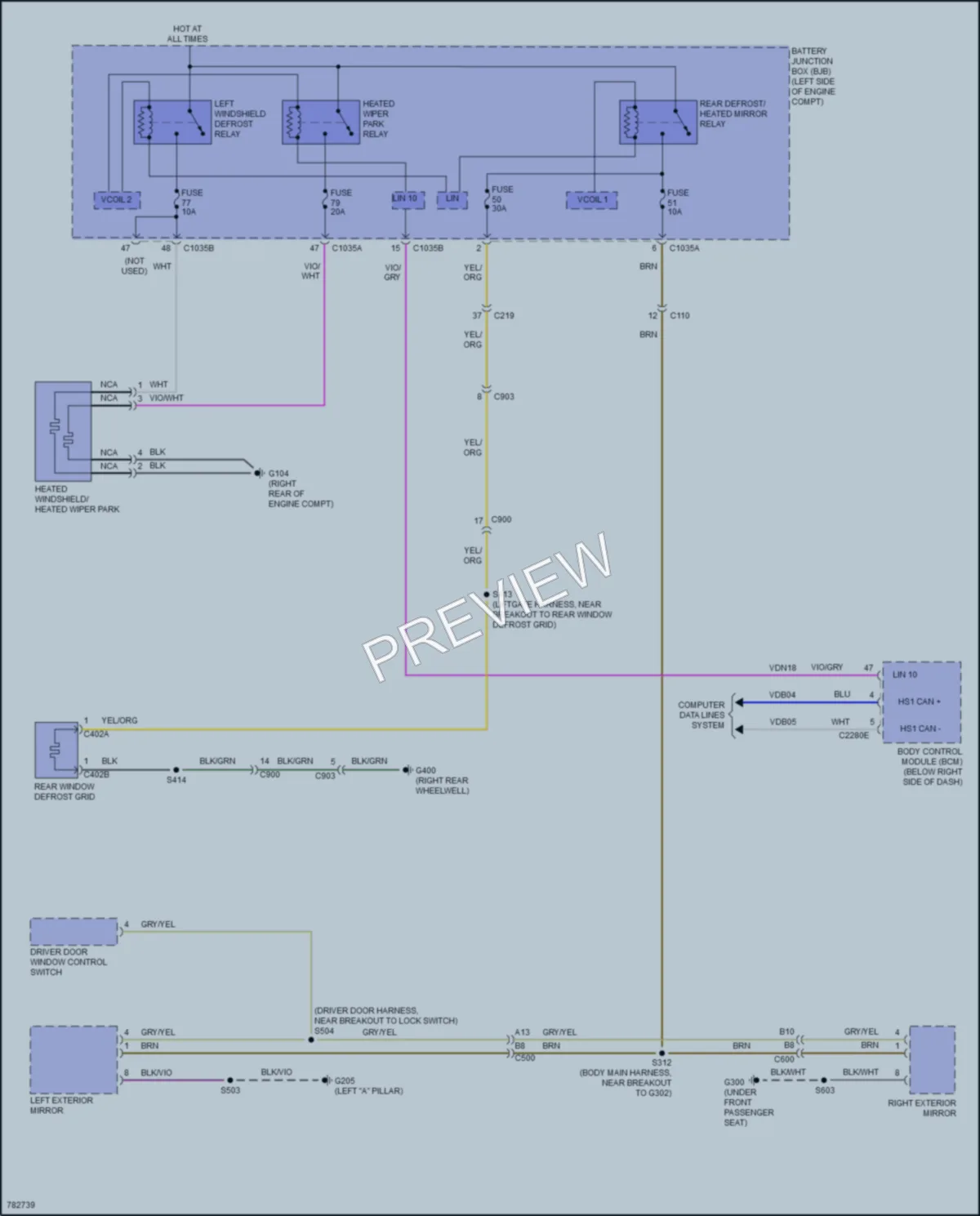 2022 Ford BroncoSport Defoggers wiring diagram preview