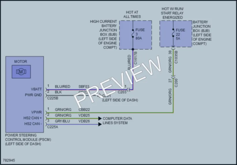2022 Ford BroncoSport Electronic Power Steering wiring diagram preview