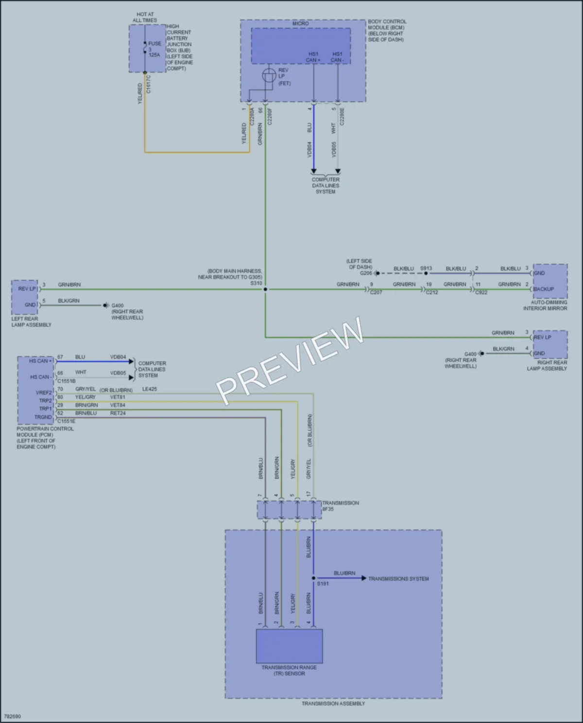 2022 Ford BroncoSport Exterior Lights wiring diagram preview