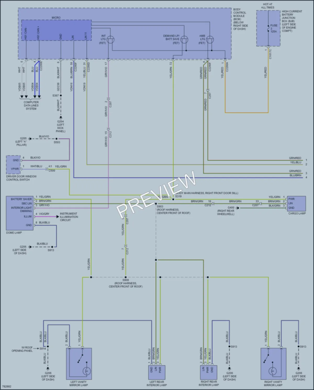 2022 Ford BroncoSport Interior Lights wiring diagram preview