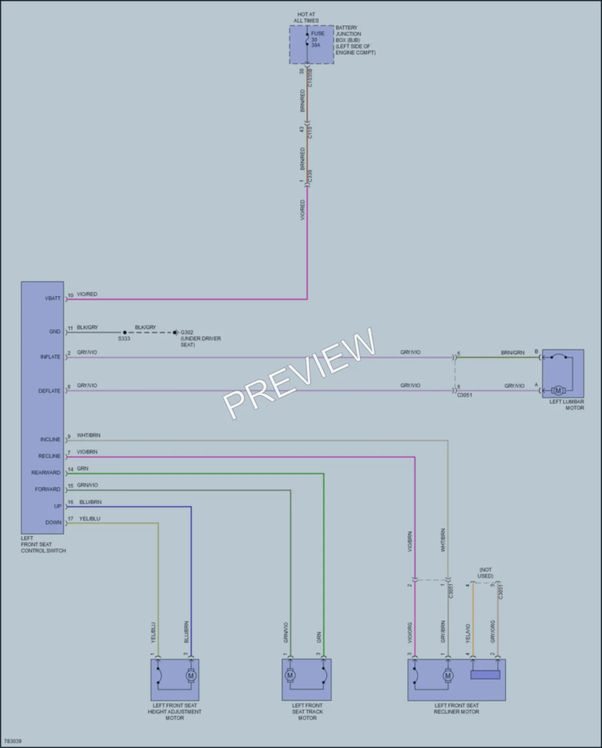 2022 Ford BroncoSport Power Seats wiring diagram preview