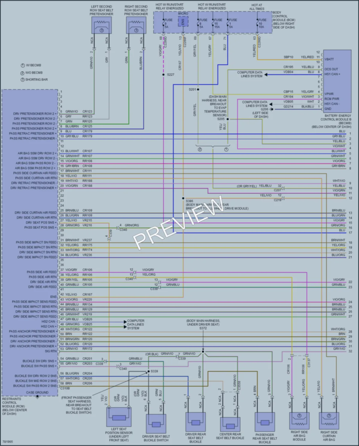 2022 Ford BroncoSport Supplemental Restraints wiring diagram preview