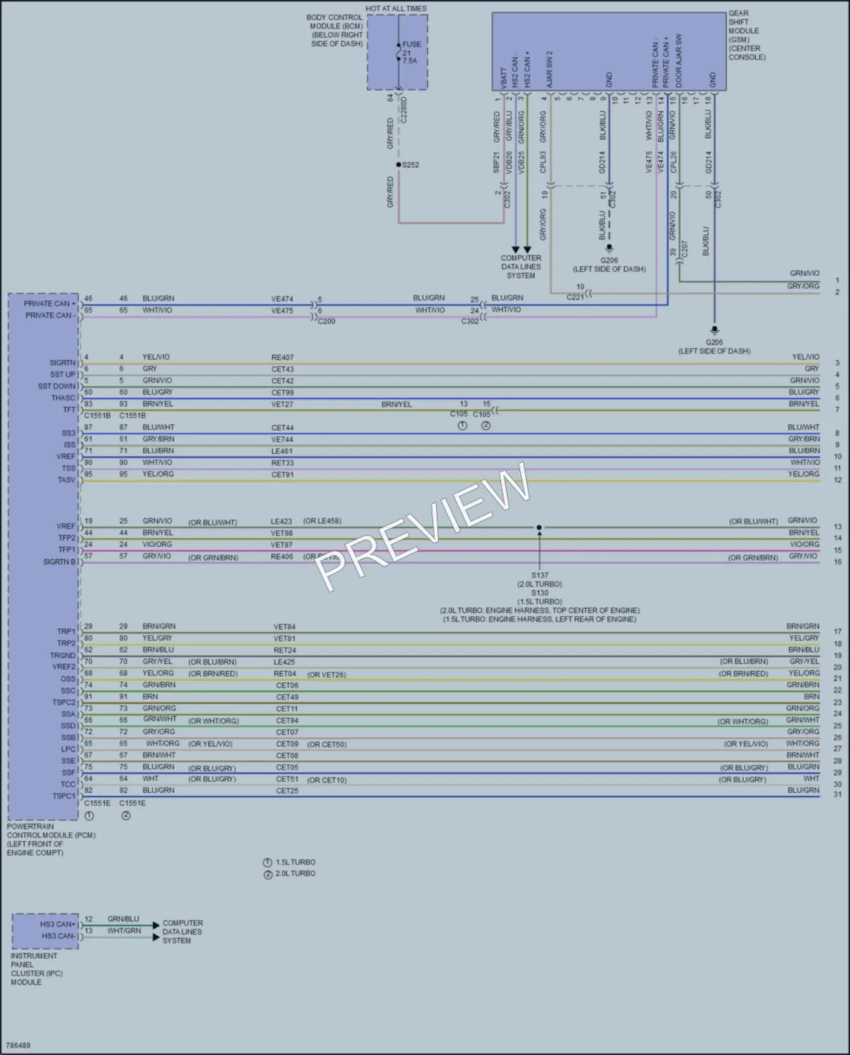 2022 Ford BroncoSport Transmission wiring diagram preview