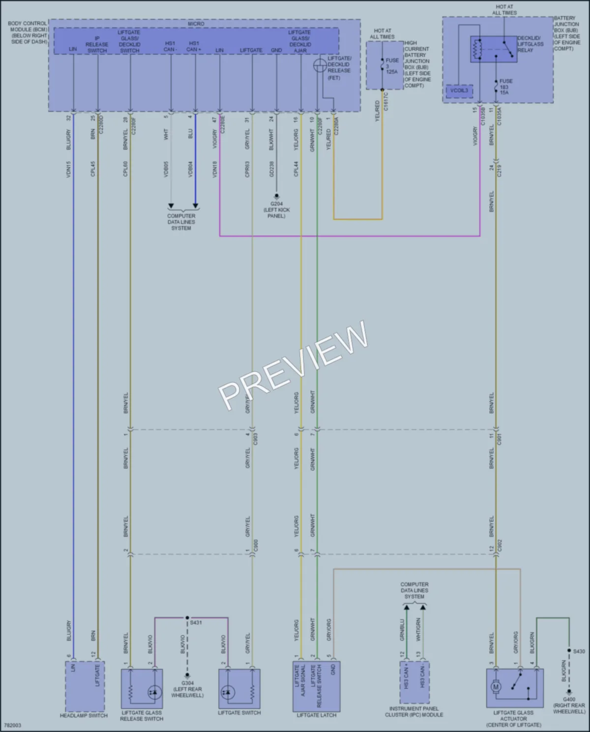 2022 Ford BroncoSport Trunk Tailgate Fuel Door wiring diagram preview