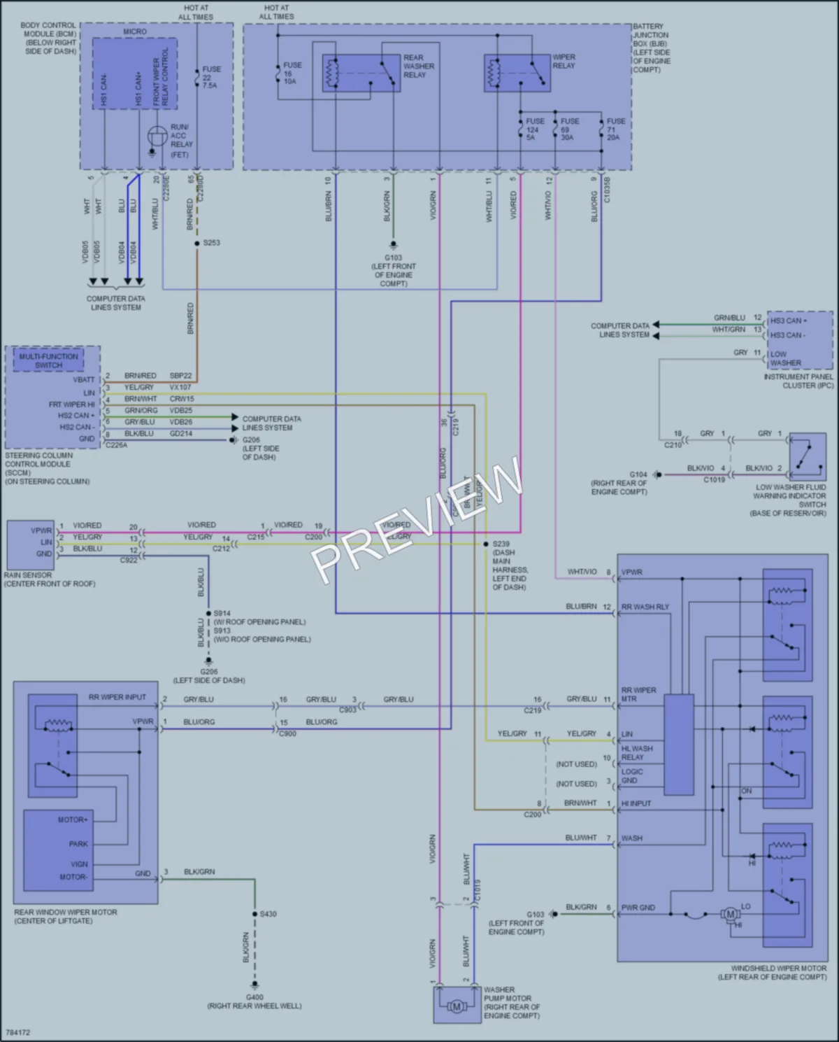 2022 Ford BroncoSport Wiper Washer wiring diagram preview