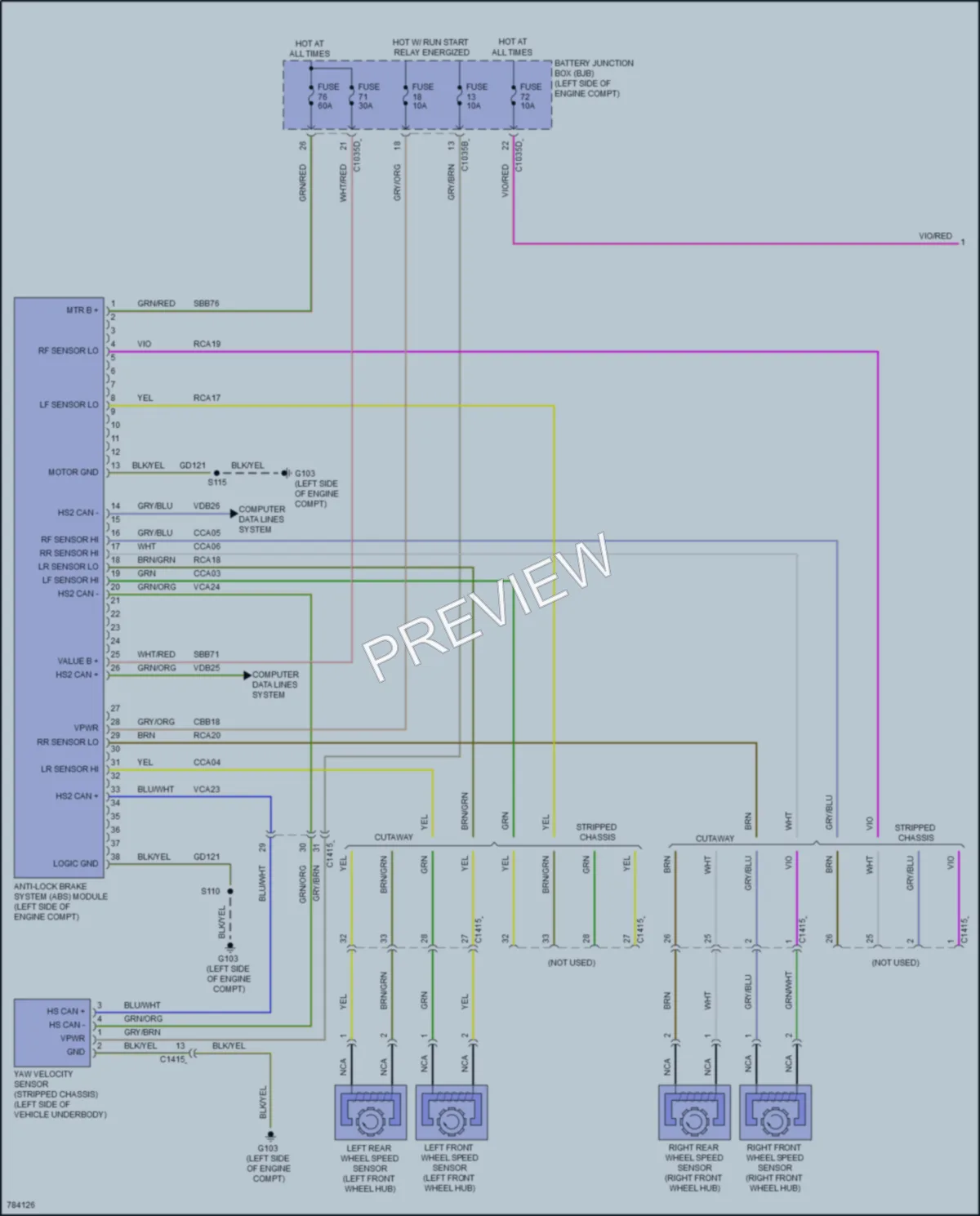 2022 Ford E350Econoline Anti Lock Brakes wiring diagram preview