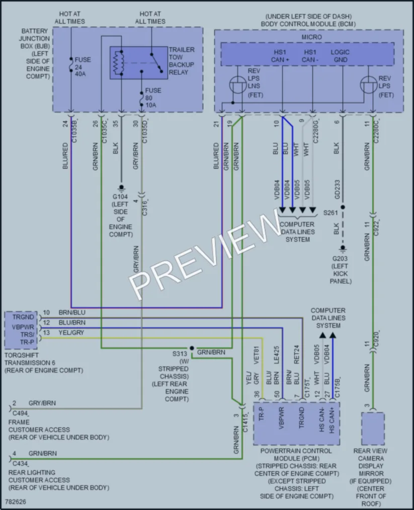 2022 Ford E350Econoline Exterior Lights wiring diagram preview