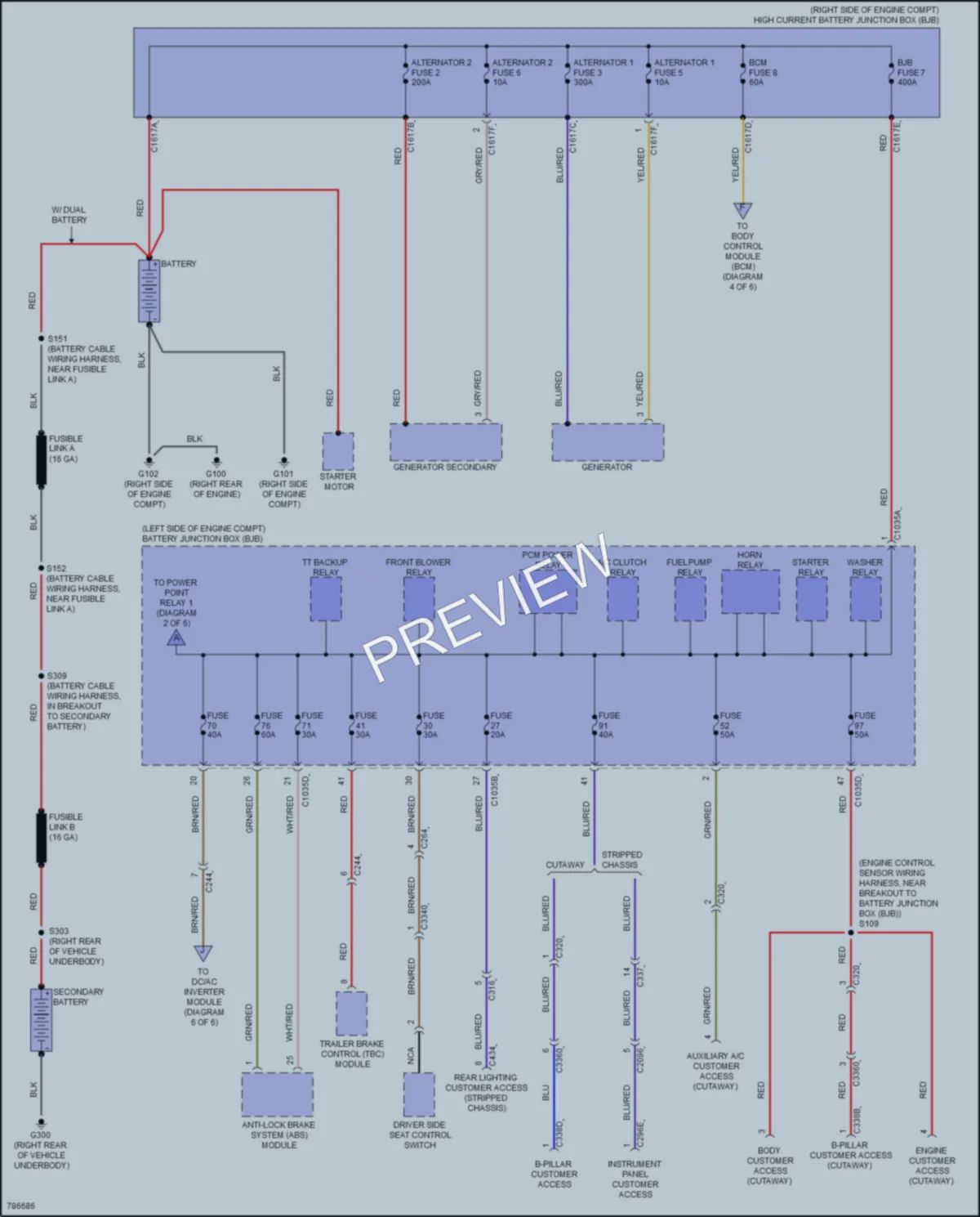 2022 Ford E350Econoline Power Distribution wiring diagram preview