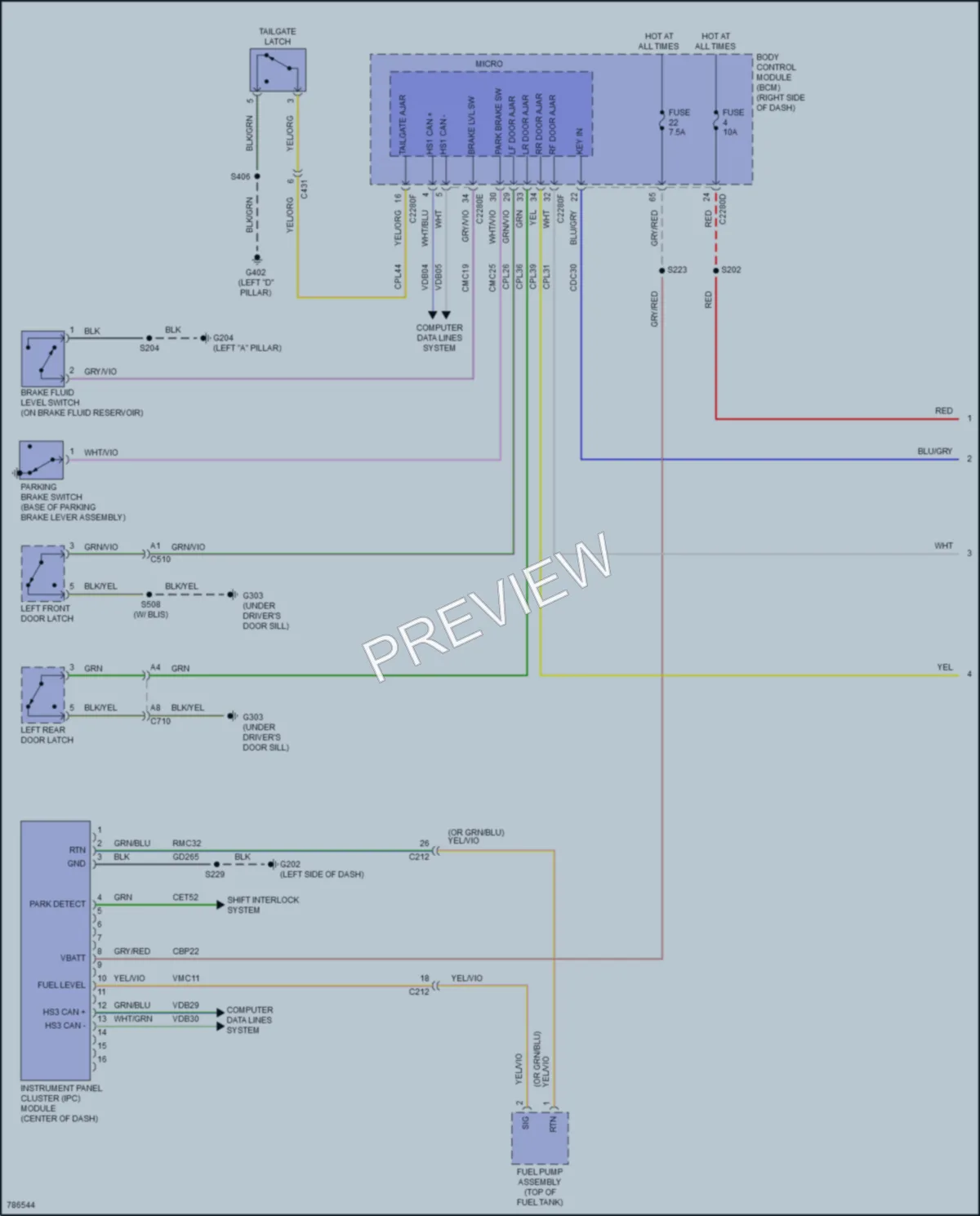2022 Ford EcoSport Instrument Cluster wiring diagram preview
