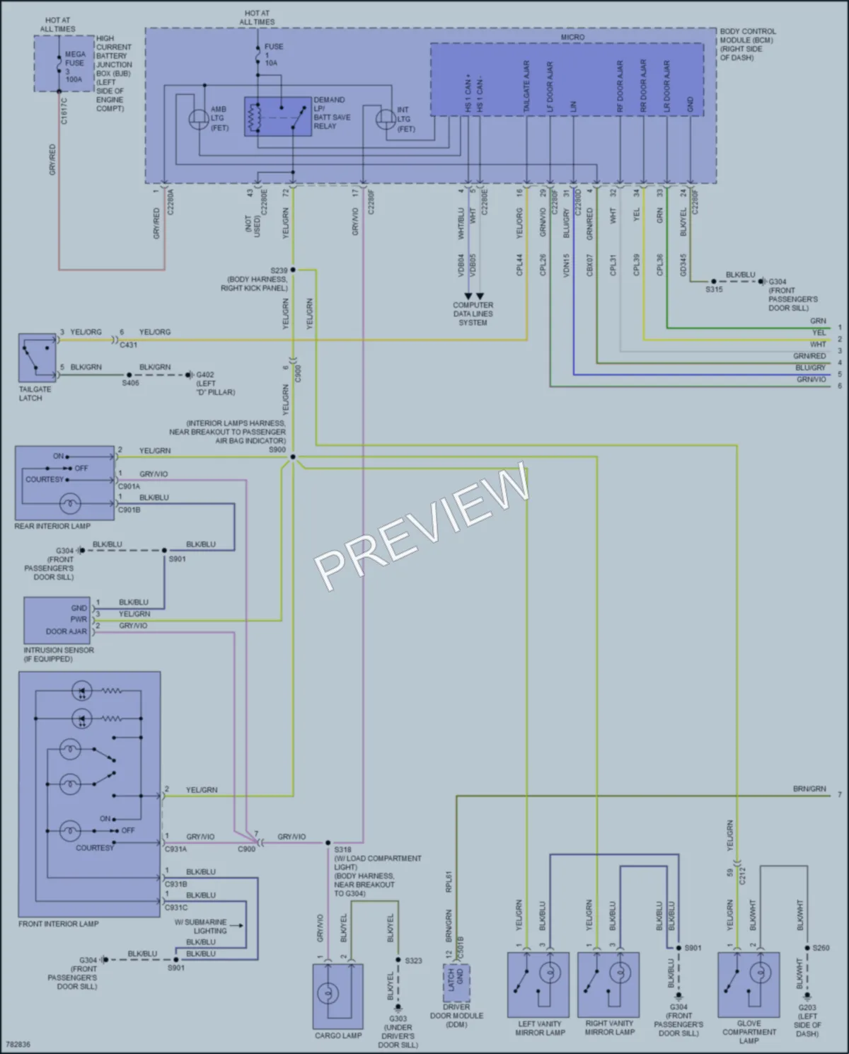 2022 Ford EcoSport Interior Lights wiring diagram preview