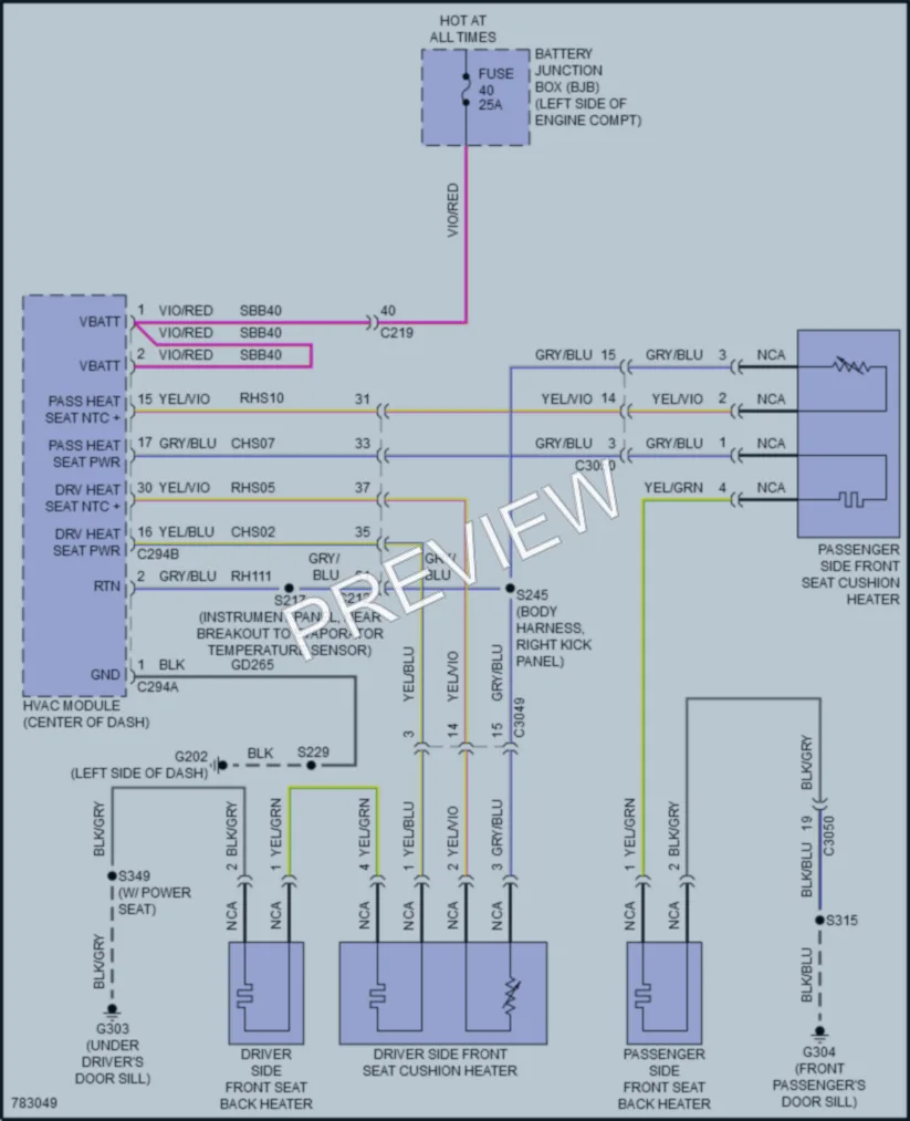 2022 Ford EcoSport Power Seats wiring diagram preview