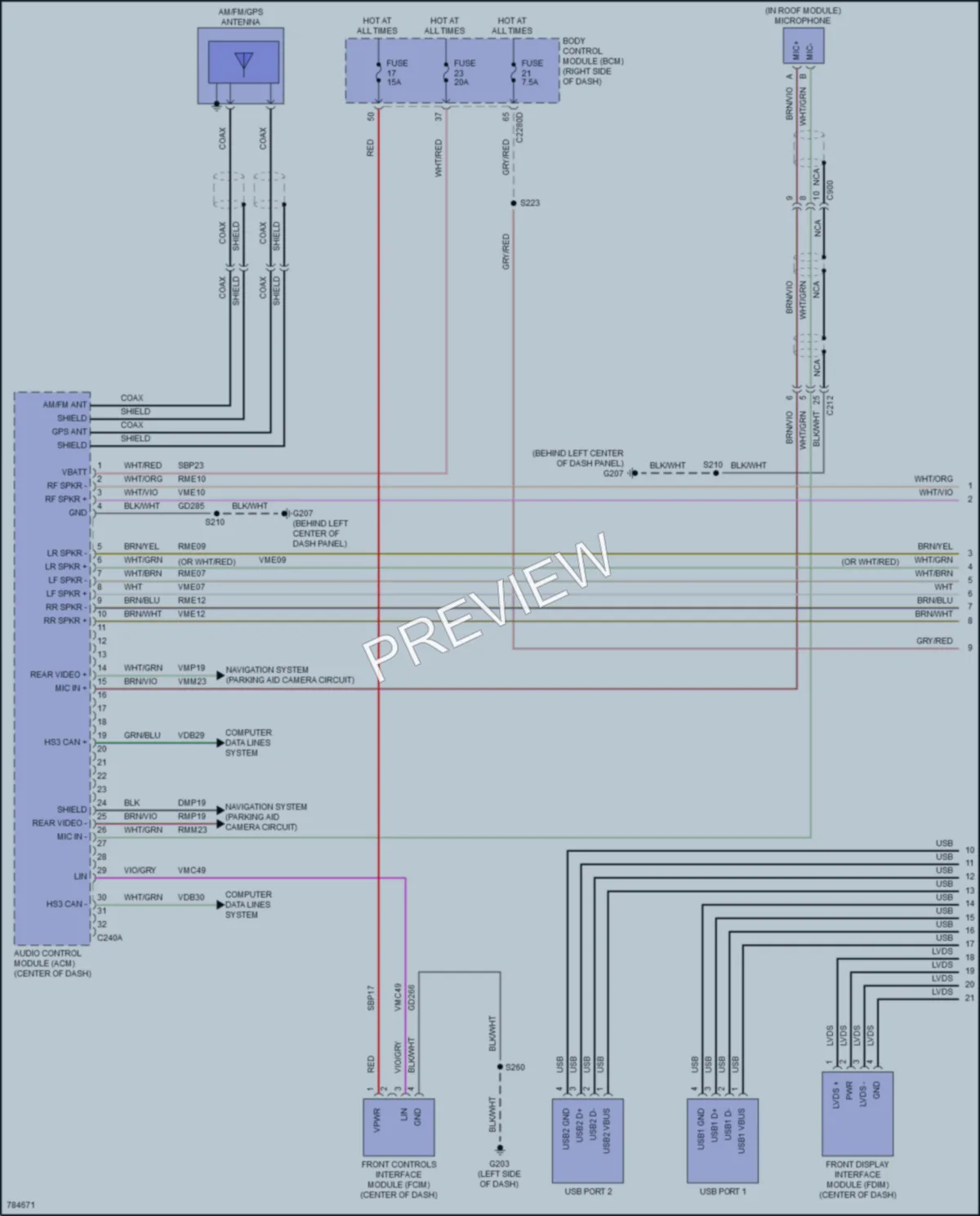 2022 Ford EcoSport Radio wiring diagram preview