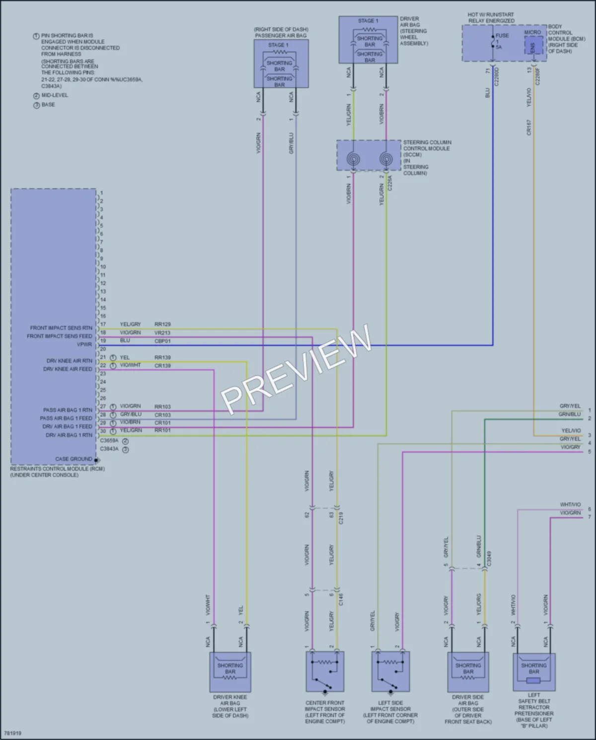 2022 Ford EcoSport Supplemental Restraints wiring diagram preview