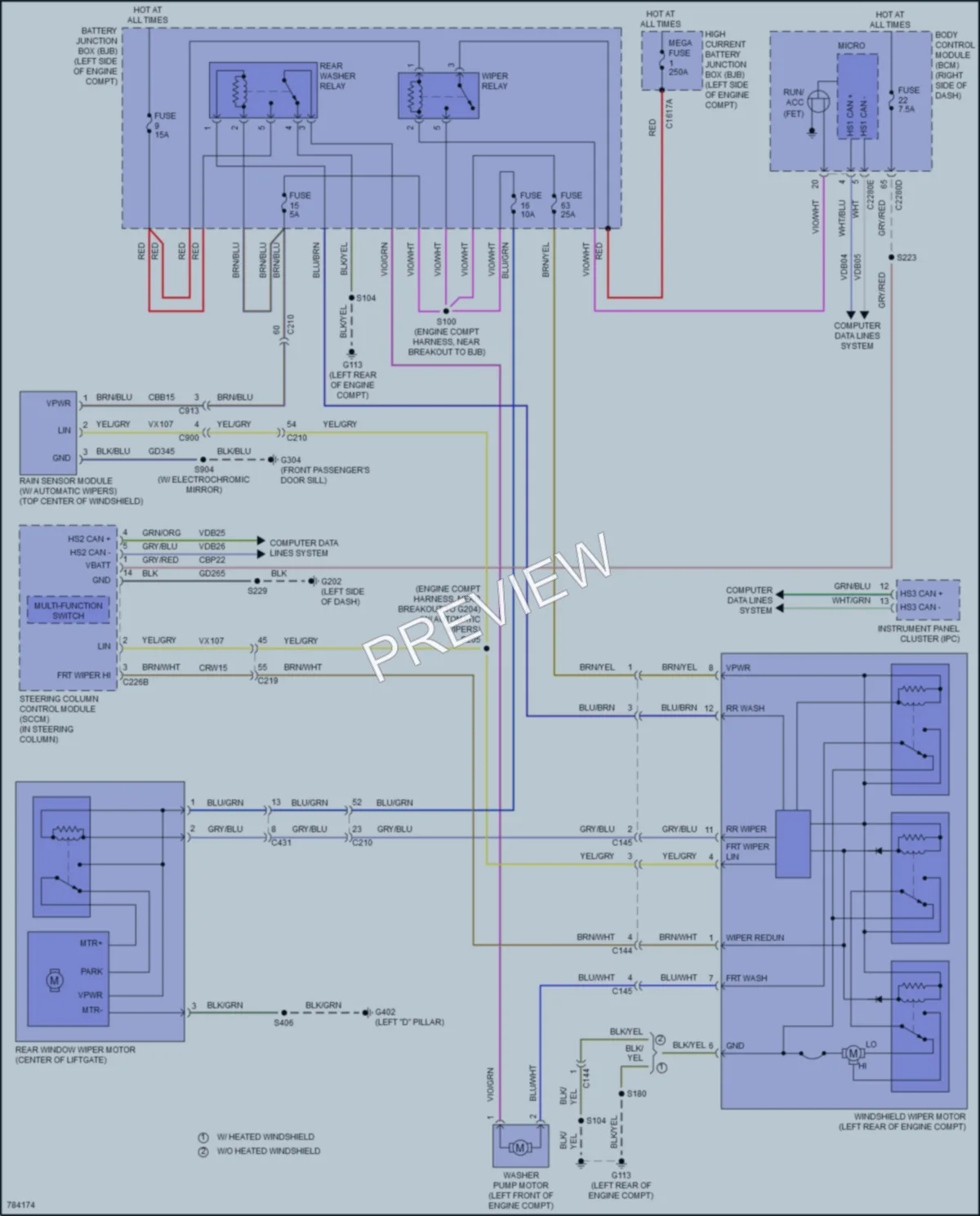 2022 Ford EcoSport Wiper Washer wiring diagram preview