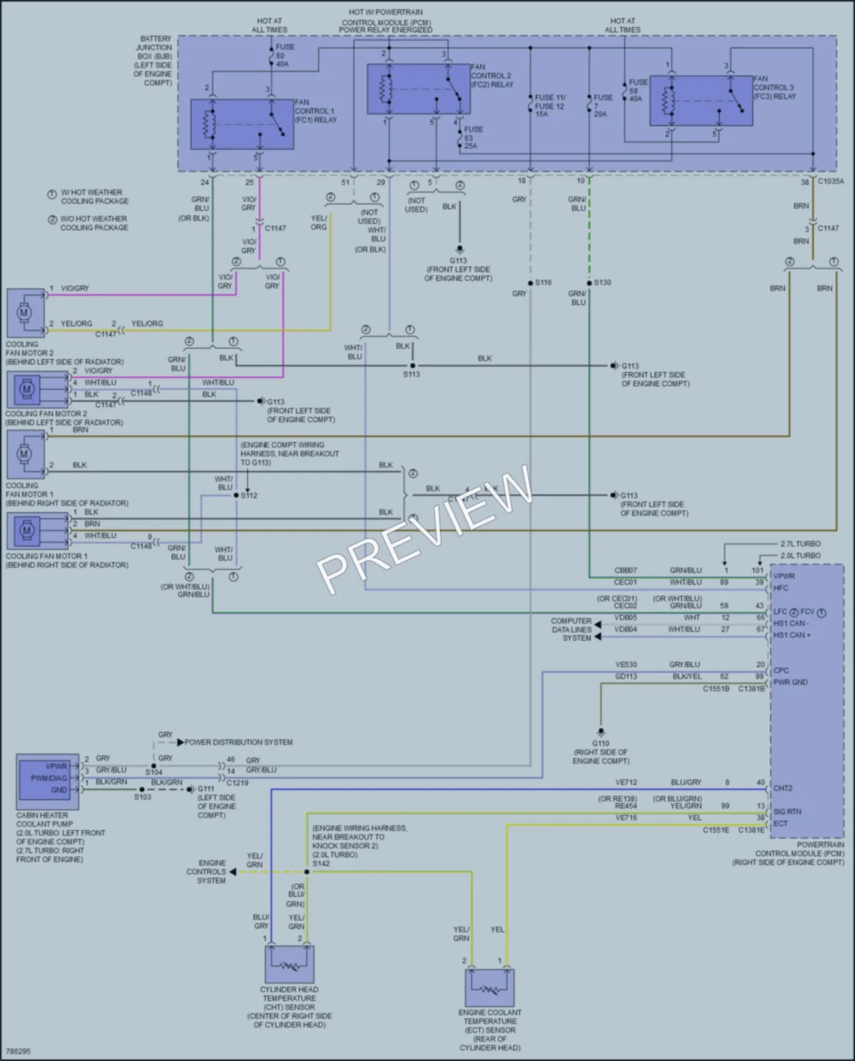 2022 Ford Edge Cooling Fan wiring diagram preview