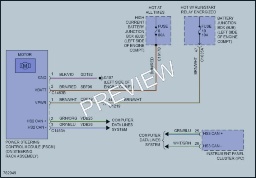 2022 Ford Edge Electronic Power Steering wiring diagram preview
