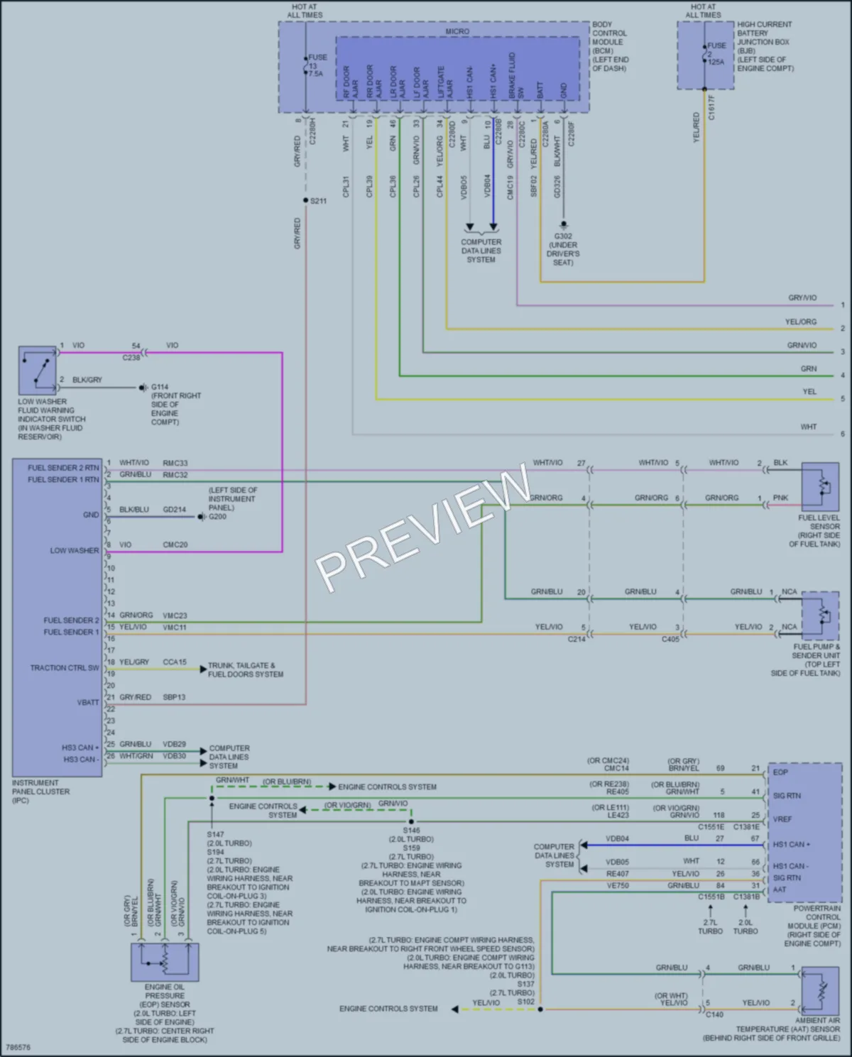 2022 Ford Edge Instrument Cluster wiring diagram preview