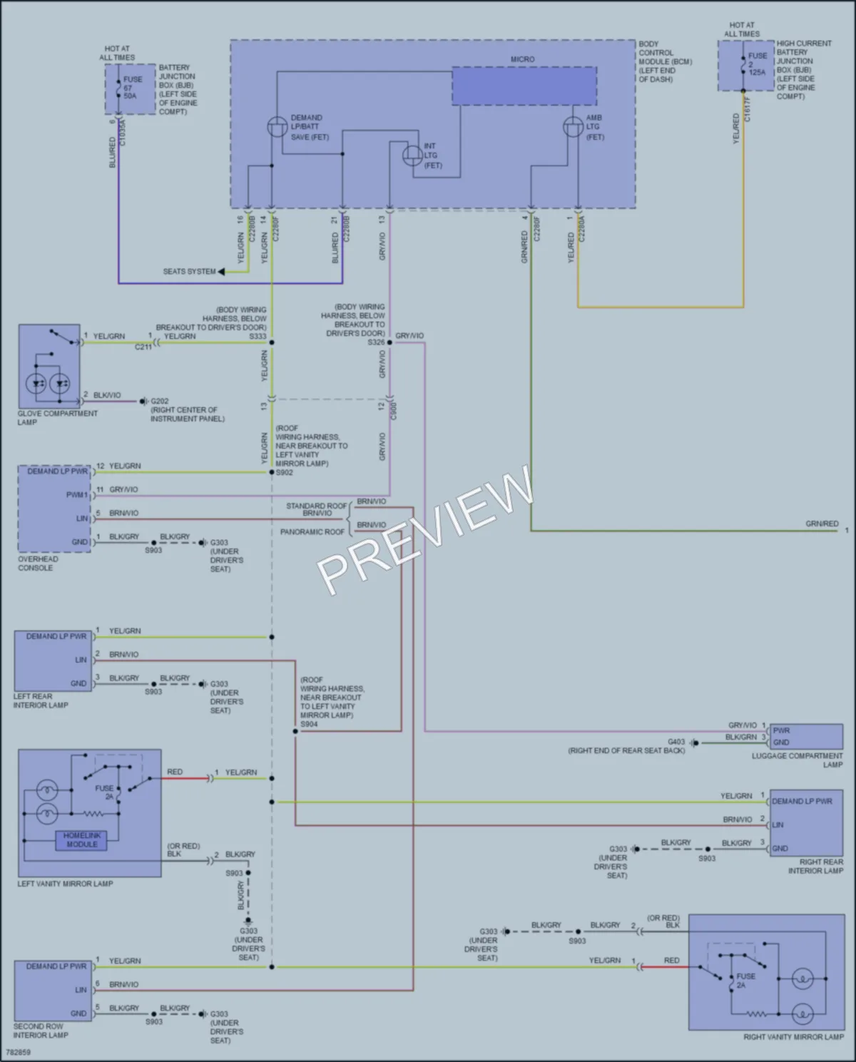2022 Ford Edge Interior Lights wiring diagram preview