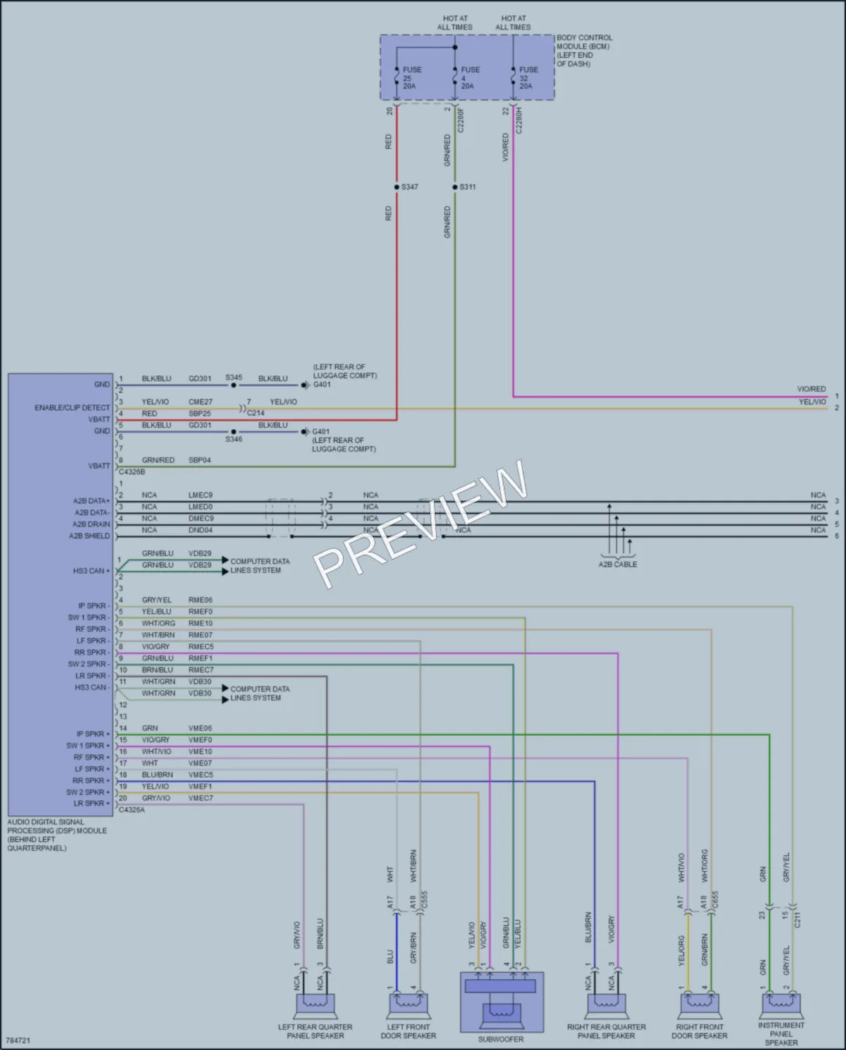 2022 Ford Edge Radio wiring diagram preview
