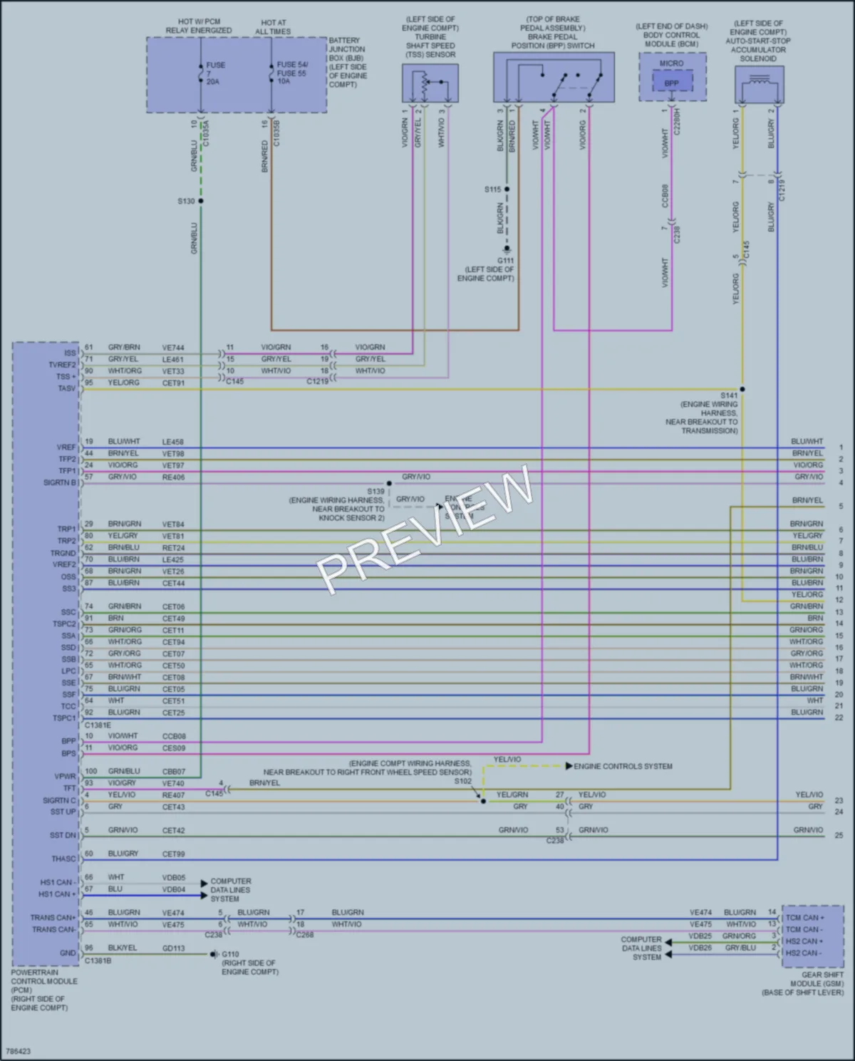 2022 Ford Edge Transmission wiring diagram preview