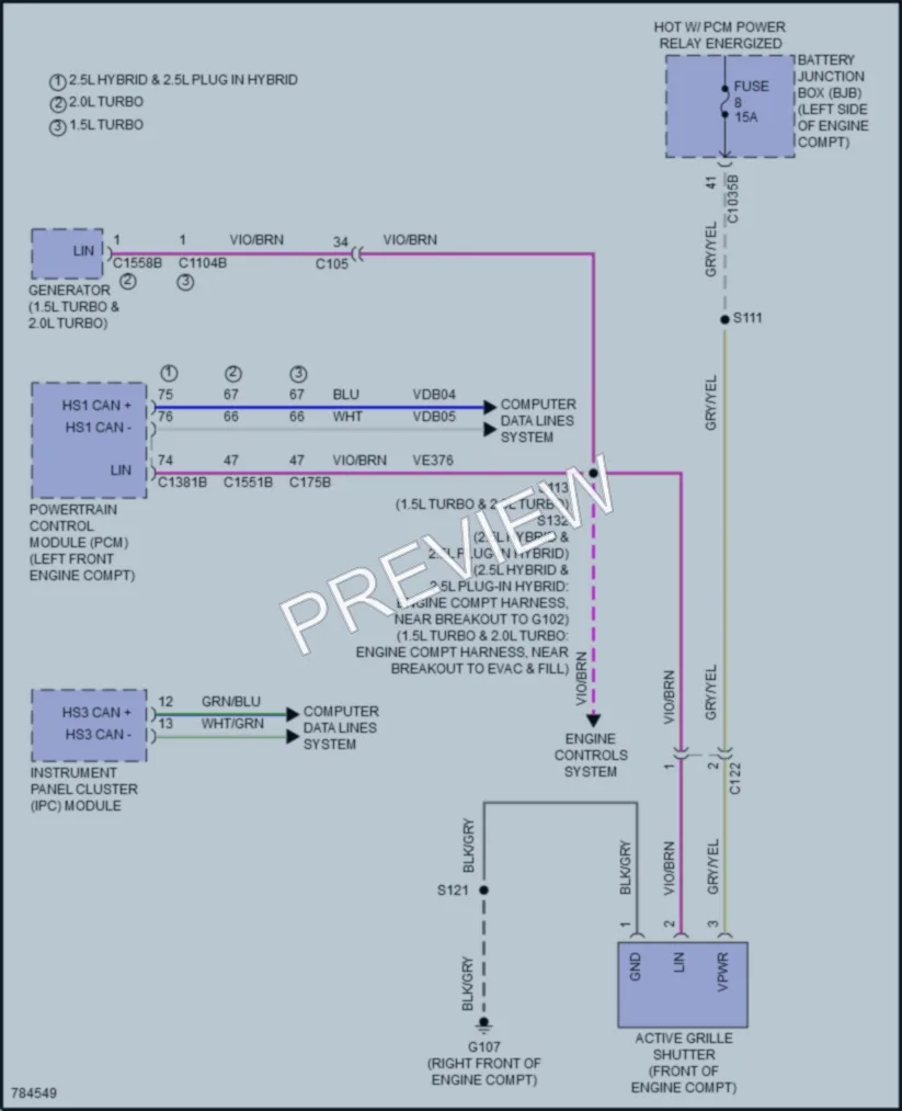 2022 Ford Escape Active Bodyworks wiring diagram preview