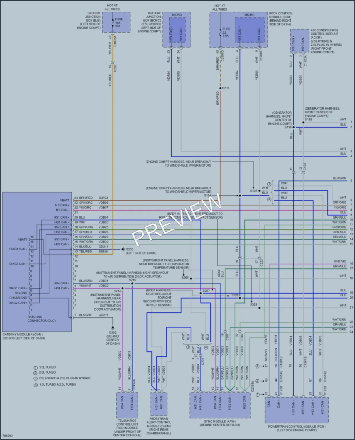 2022 Ford Escape Computer Data Lines wiring diagram preview