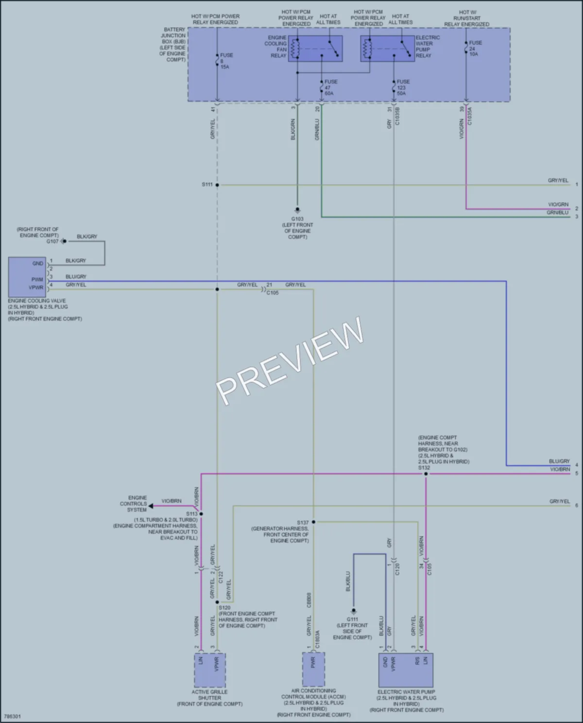 2022 Ford Escape Cooling Fan wiring diagram preview