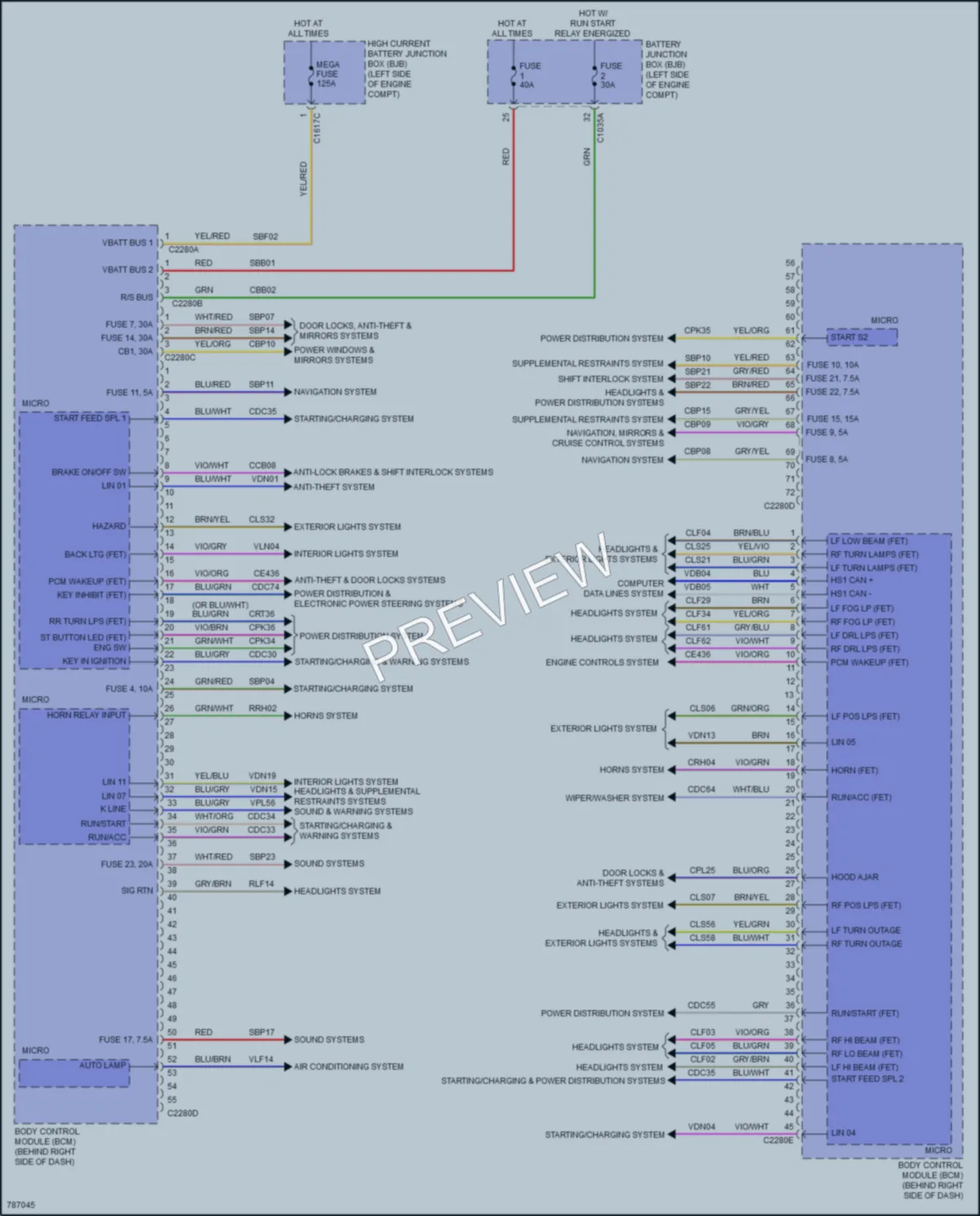 2022 Ford EscapeHybrid Body Control Modules wiring diagram preview