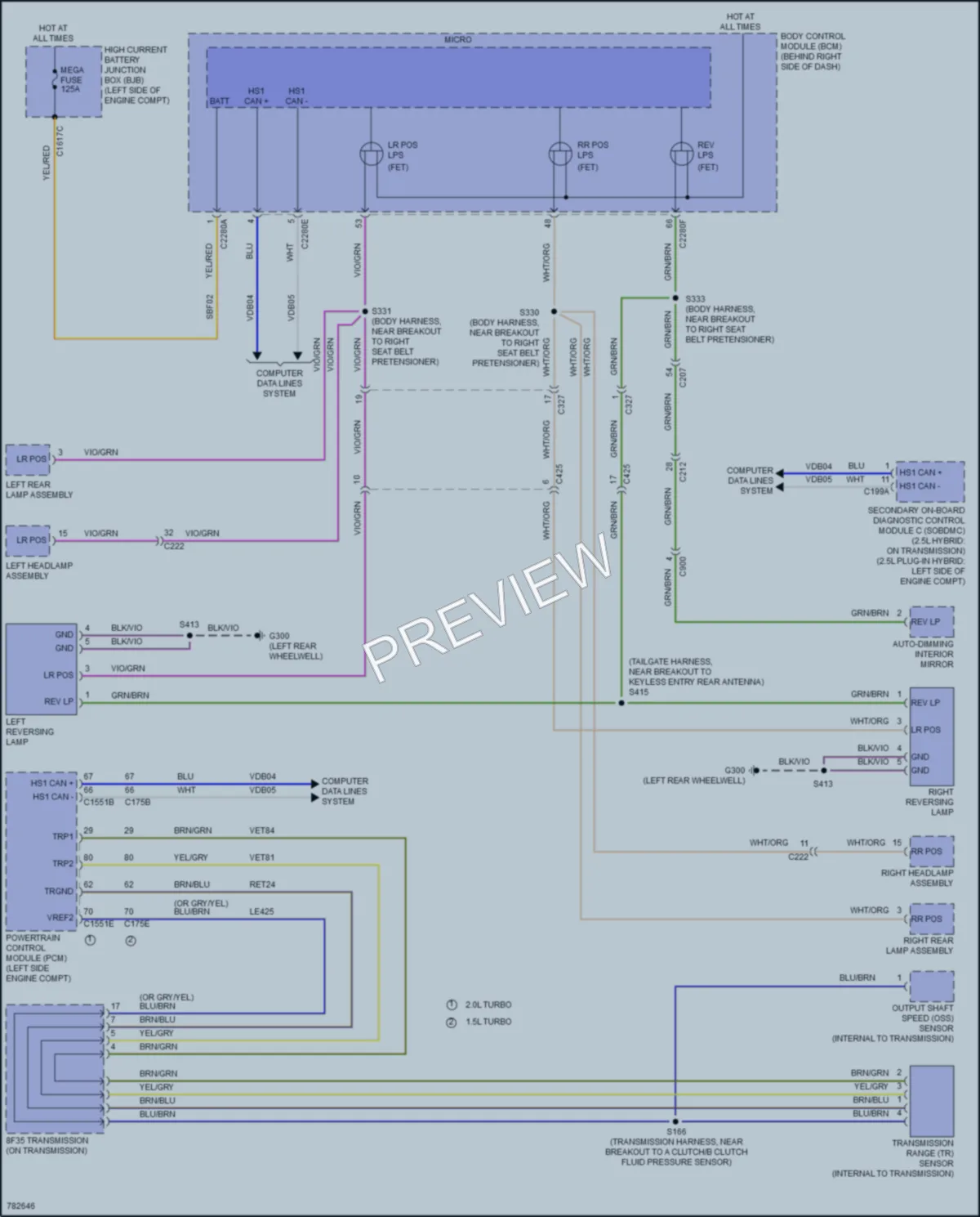 2022 Ford EscapeHybrid Exterior Lights wiring diagram preview