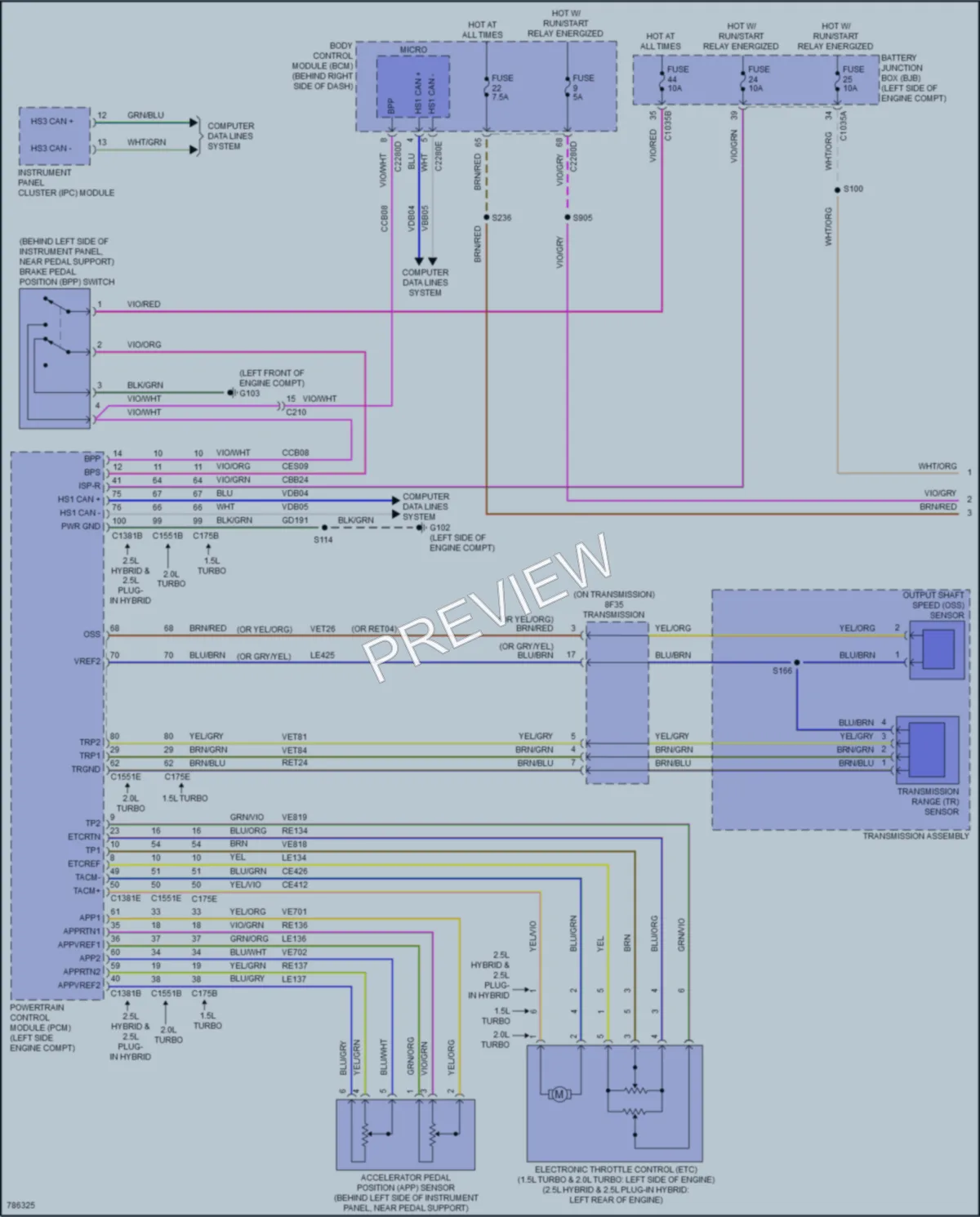 2022 Ford EscapePlugIn Cruise Control wiring diagram preview
